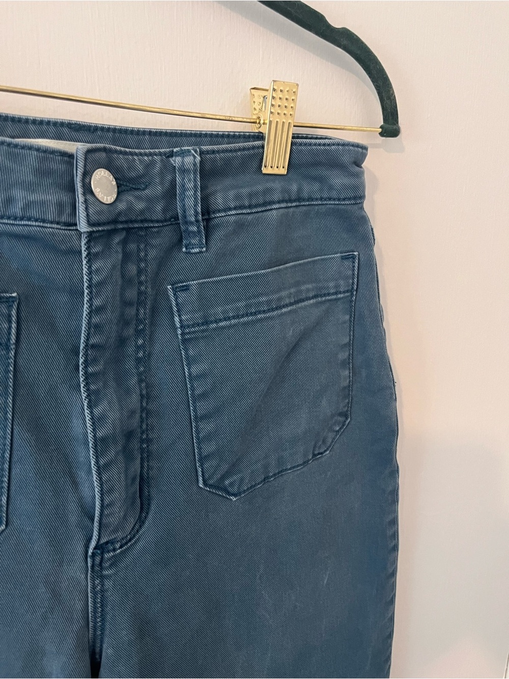 Rolla’s Sailor Jeans High Rise Wide Leg Teal Blue Jeans Retro Denim Size 29 - Picture 2 of 14
